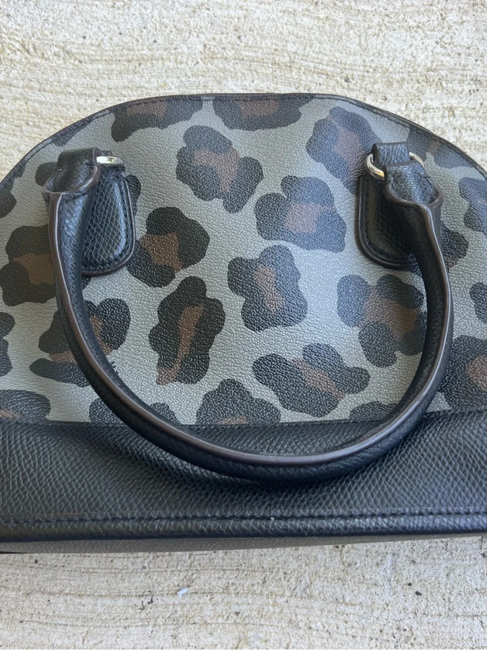 Coach Leopard-Print Dome Satchel in Brown and Black